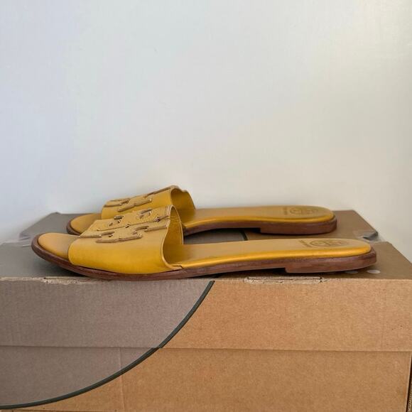 Tory Burch Ines Yellow Leather Women Sandals- SZ 9 - Picture 4 of 11